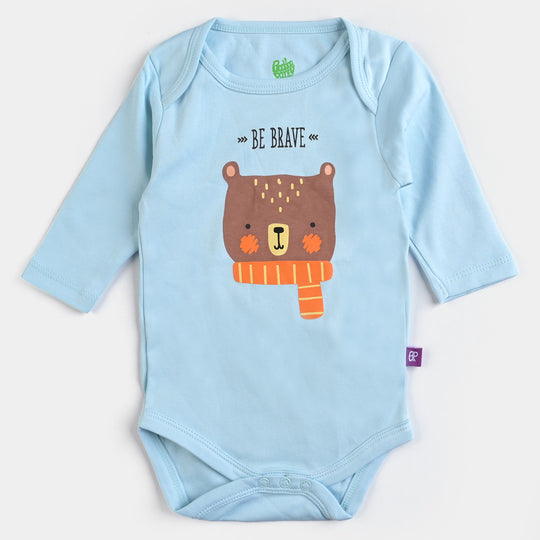 Infant Boys Knitted Romper Be Brave - Sky Blue