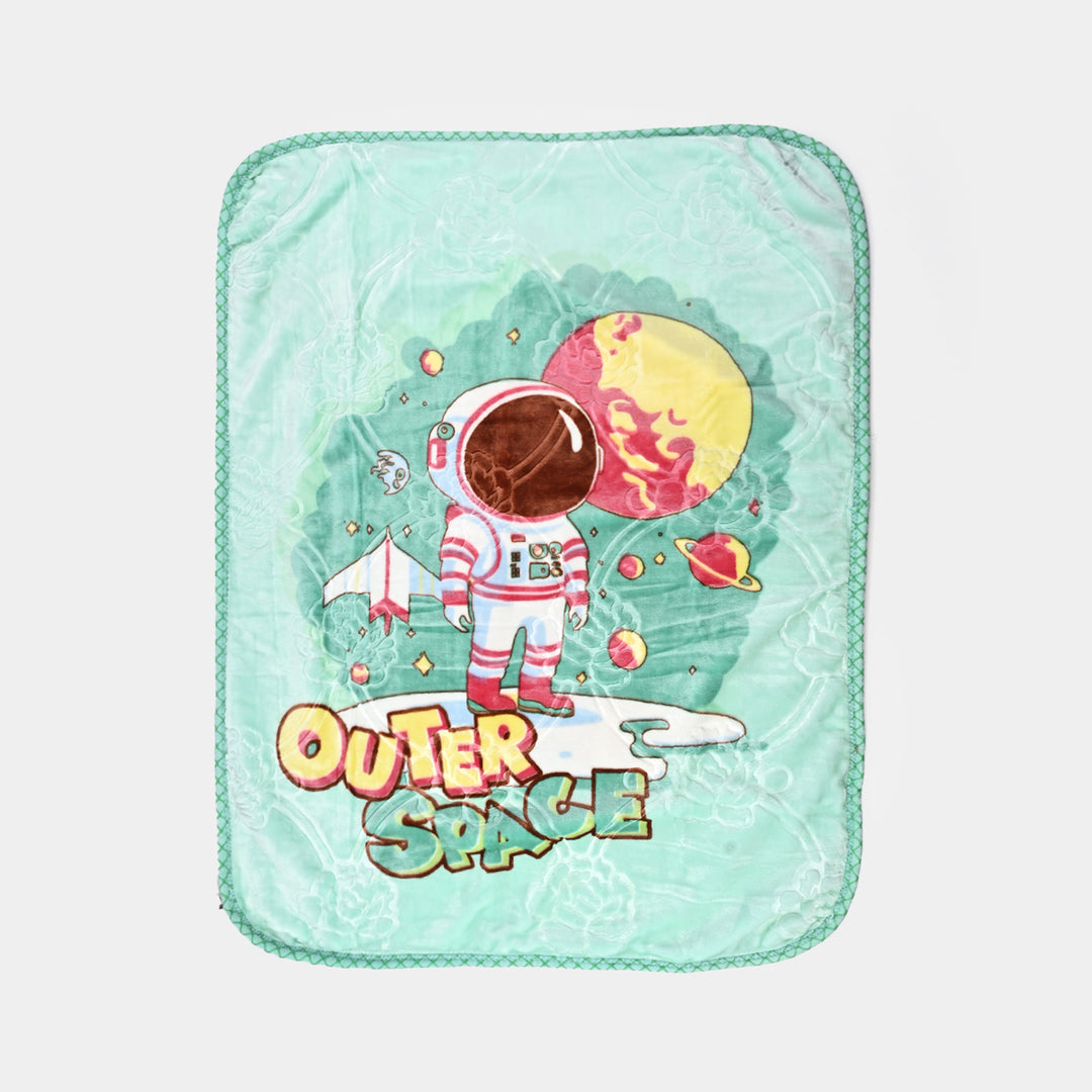 Astronaut Aqua Cotton Blanket - 80 x 110