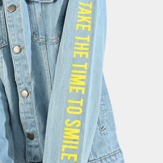 Boys Denim Stretch Jacket Smile-Light Blue