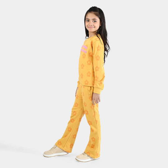 Girls Jersey/Terry 2 Piece Suit - Yellow