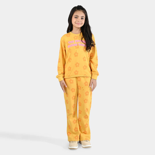 Girls Jersey/Terry 2 Piece Suit - Yellow