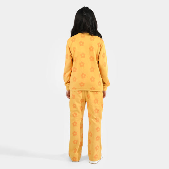 Girls Jersey/Terry 2 Piece Suit - Yellow