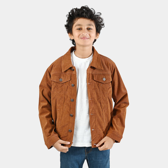 Boys Corduroy Woven Jacket Straight-Brown