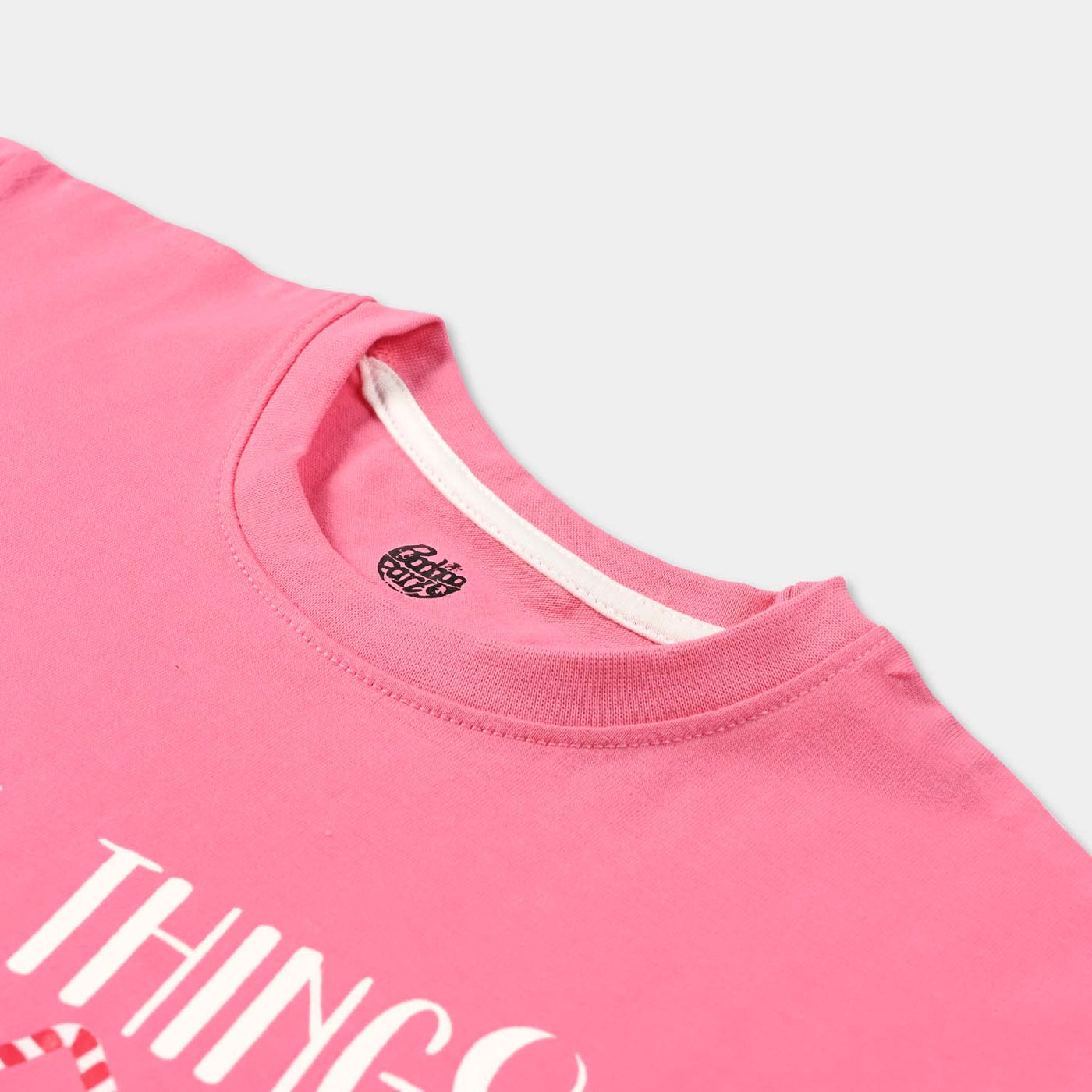 Girls Cotton Jersey T-Shirt H/S Shake Things-Hot Pink