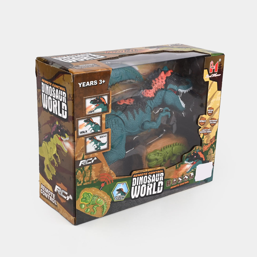 Remote Control Dinosaur Toy with Walking, Spray