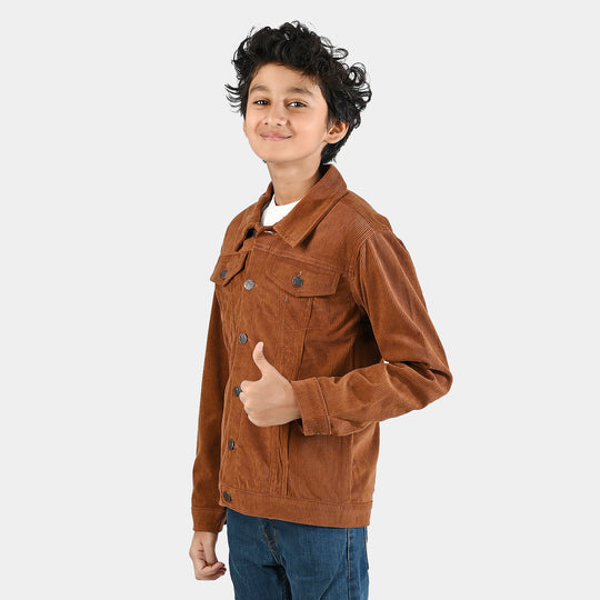 Boys Corduroy Woven Jacket Straight-Brown