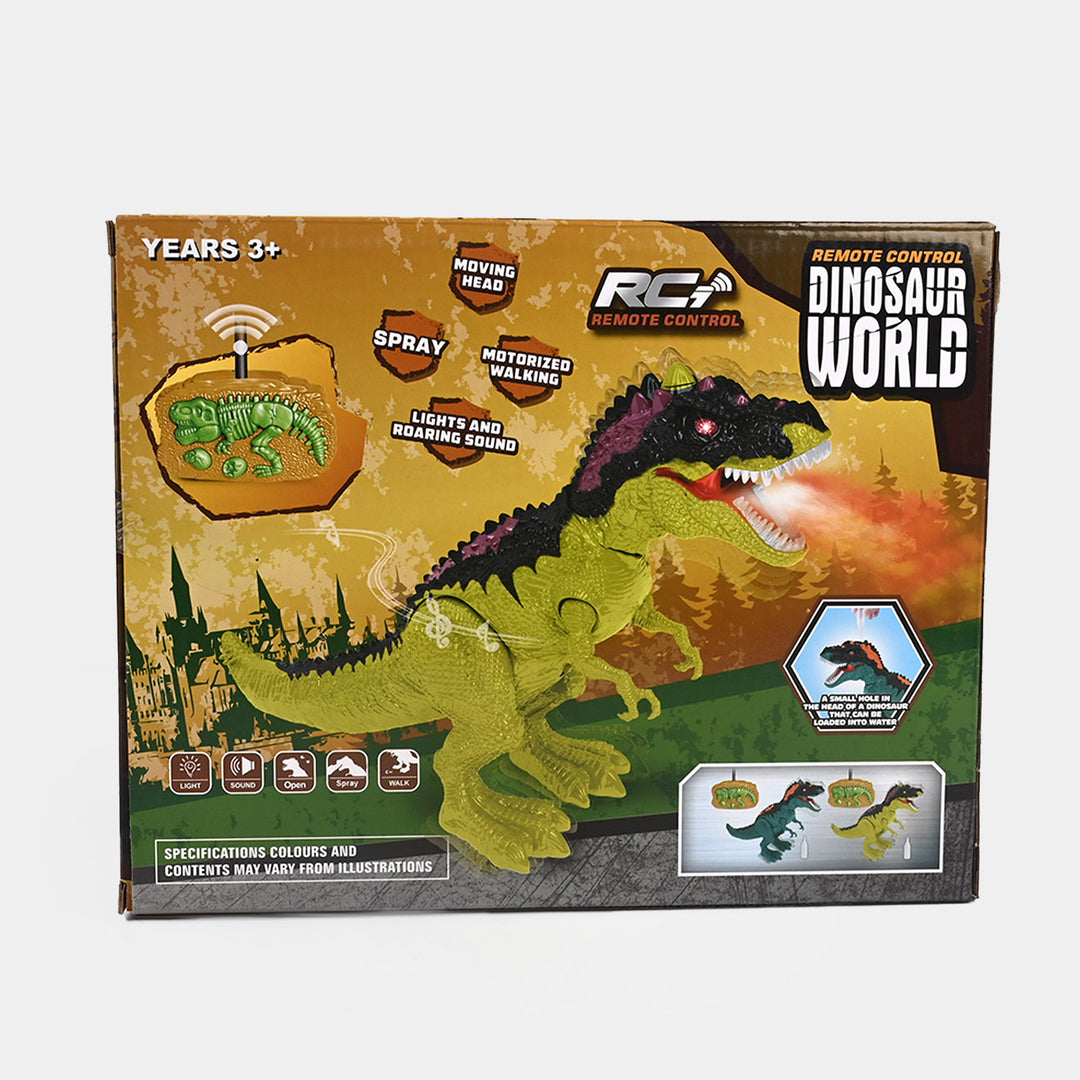 Remote Control Dinosaur Toy with Walking, Spray