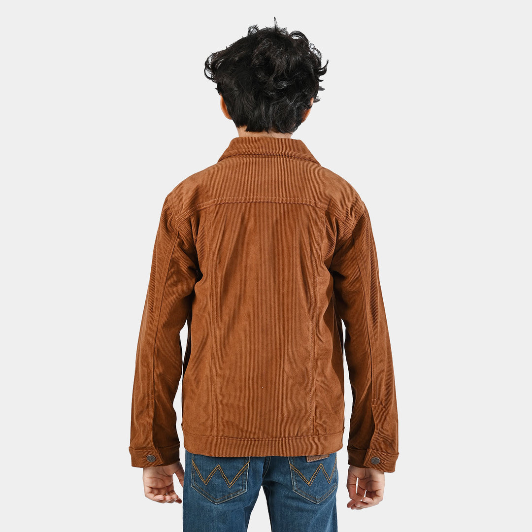 Boys Corduroy Woven Jacket Straight-Brown
