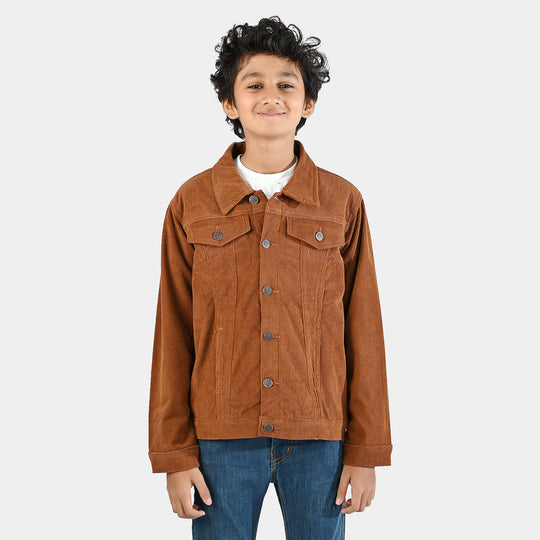 Boys Corduroy Woven Jacket Straight-Brown