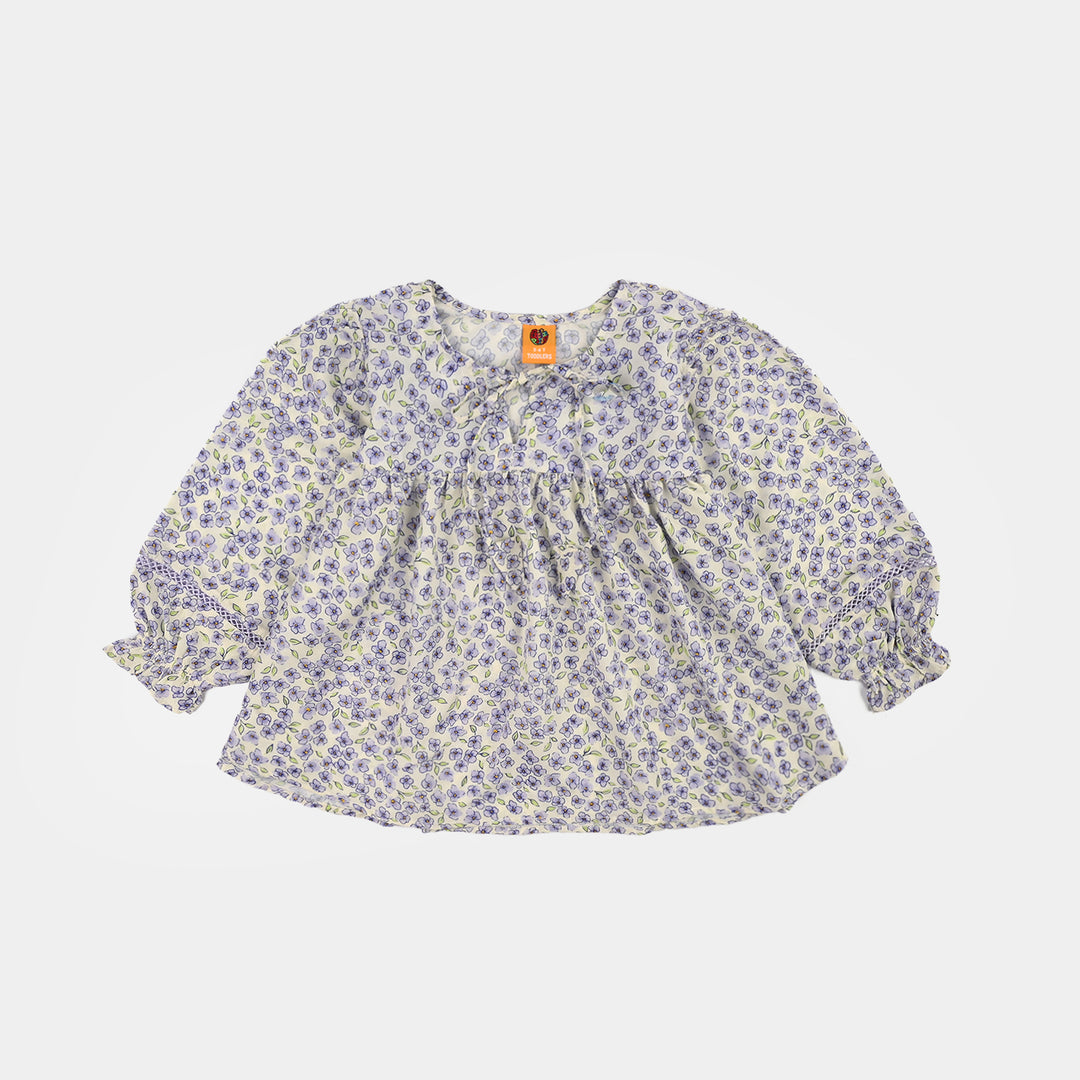 Girls Poly Lawn Co-Ord Set Black Bows-Multi