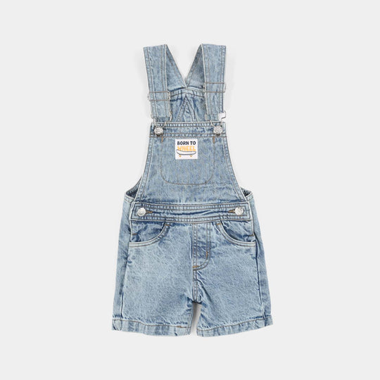 Infant Boys Denim Overall (Born to Wheel) - Mid Blue