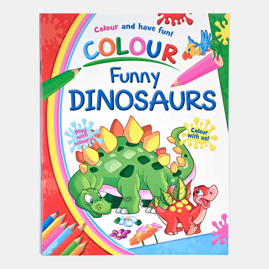 Kids Colouring Funny Dinosaur Book