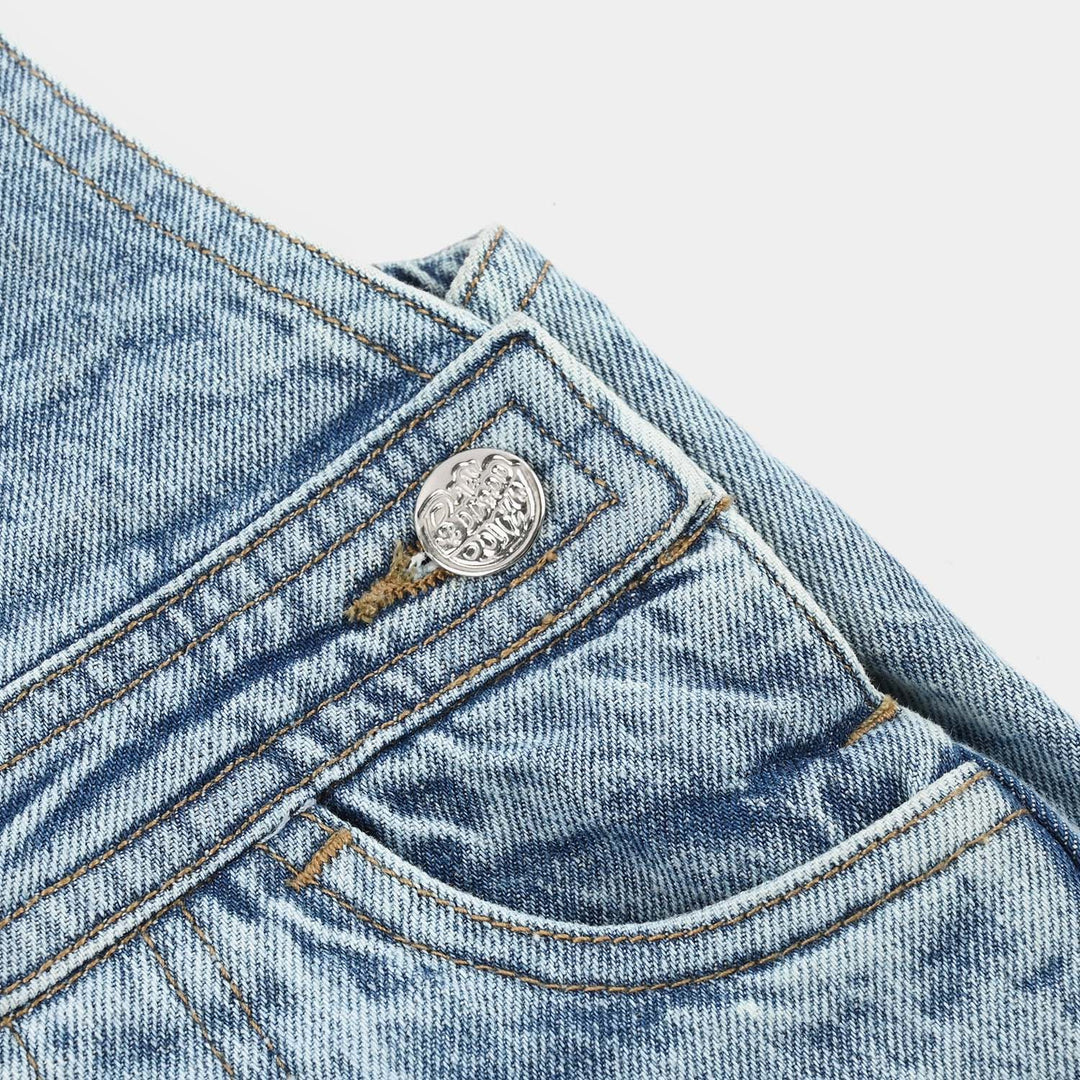 Infant Boys Denim Overall (Born to Wheel) - Mid Blue