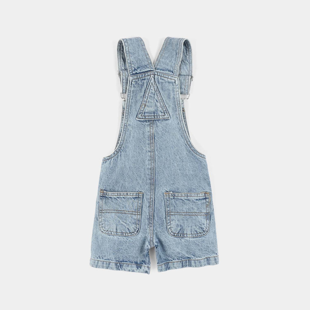 Infant Boys Denim Overall (Born to Wheel) - Mid Blue