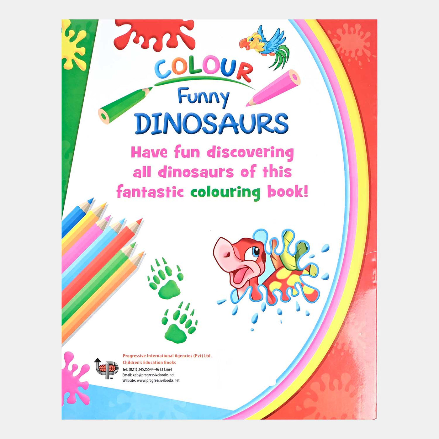 Kids Colouring Funny Dinosaur Book