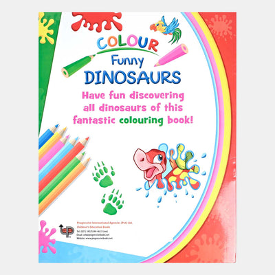 Kids Colouring Funny Dinosaur Book