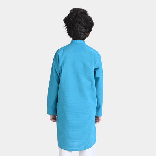 Boys Jacquard Basic Kurta (Cannel Bay)-Turkish