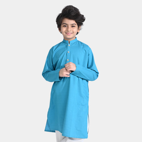 Boys Jacquard Basic Kurta (Cannel Bay)-Turkish