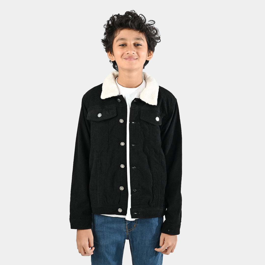 Boys Corduroy Woven Jacket Live-Black