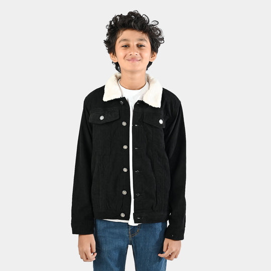 Boys Corduroy Woven Jacket Live-Black