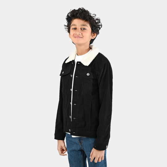 Boys Corduroy Woven Jacket Live-Black