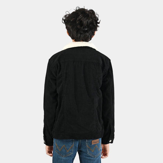Boys Corduroy Woven Jacket Live-Black