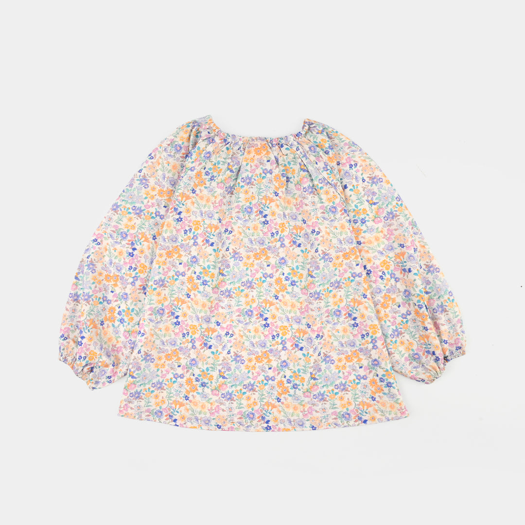 Girls Cotton Casual Top Little Lotus-Multi