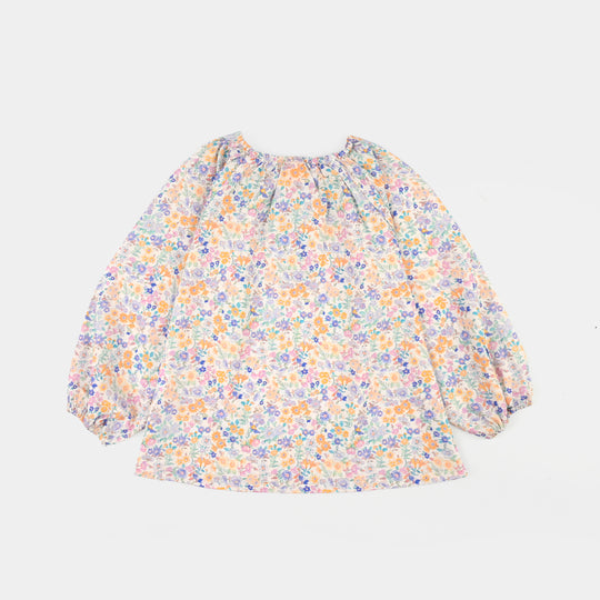 Girls Cotton Casual Top Little Lotus-Multi