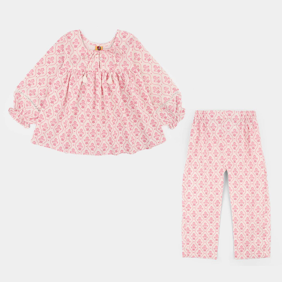 Girls Cotton Co-Ord Set Fishes-Light.Pink