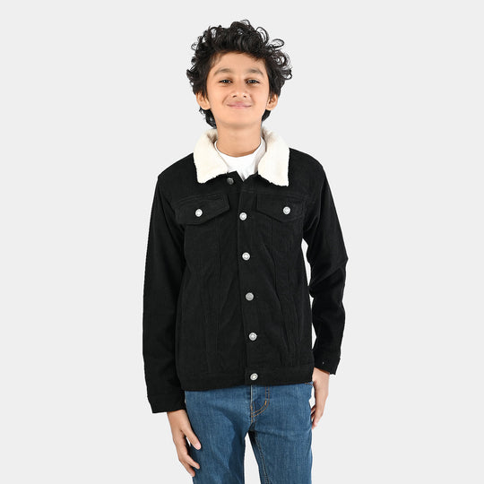 Boys Corduroy Woven Jacket Live-Black