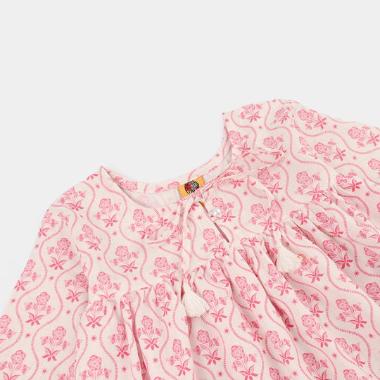 Girls Cotton Co-Ord Set Fishes-Light.Pink