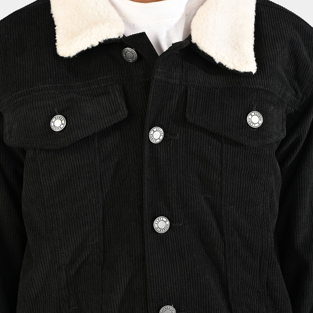 Boys Corduroy Woven Jacket Live-Black