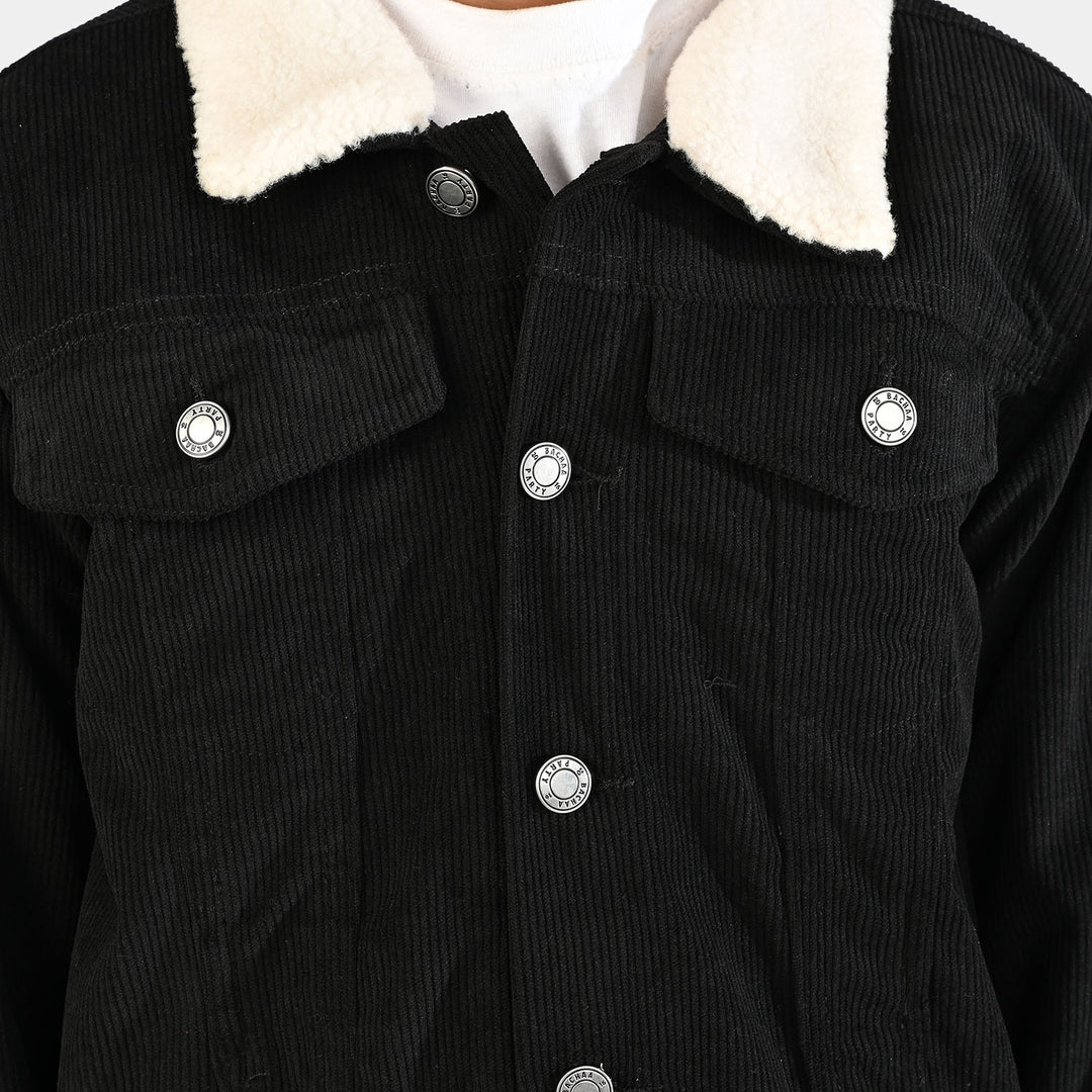 Boys Corduroy Woven Jacket Live-Black