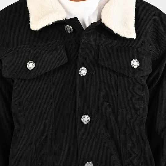 Boys Corduroy Woven Jacket Live-Black