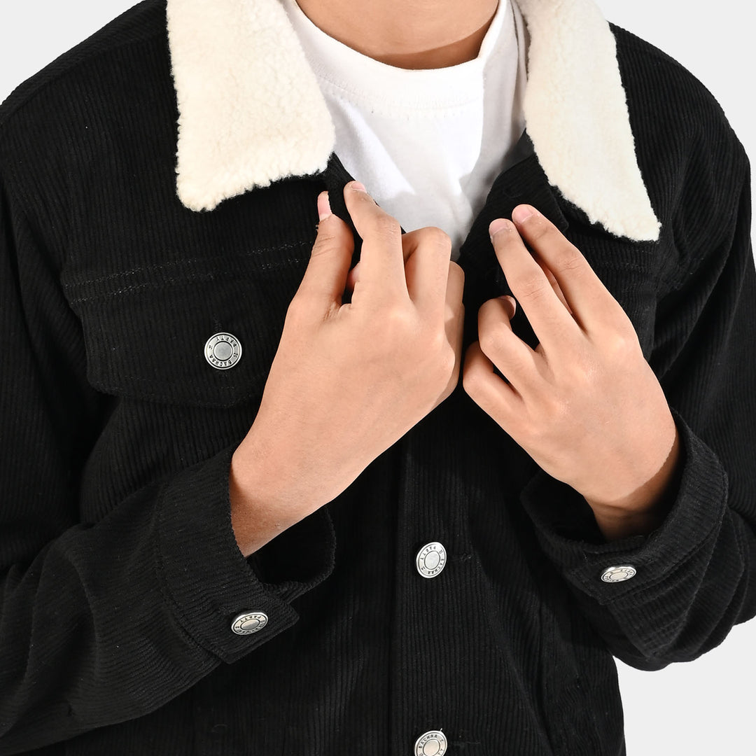 Boys Corduroy Woven Jacket Live-Black