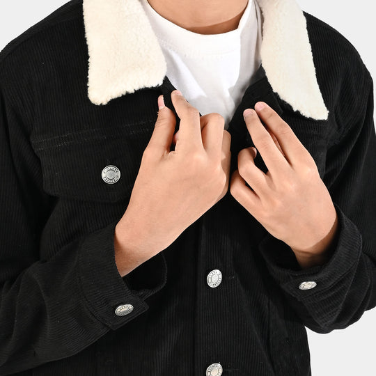 Boys Corduroy Woven Jacket Live-Black