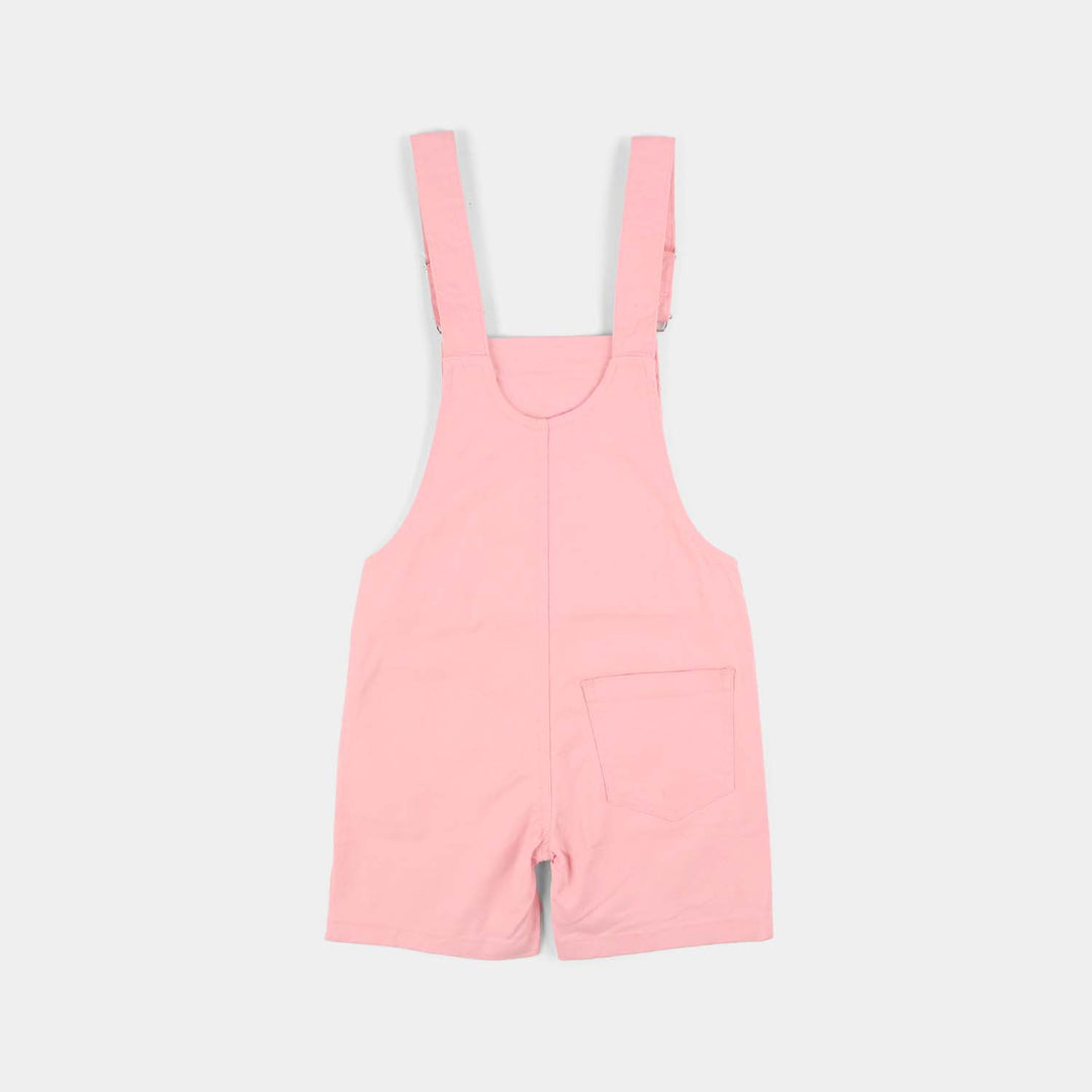 Girls Cotton Twill Overall (Petals) - Pink