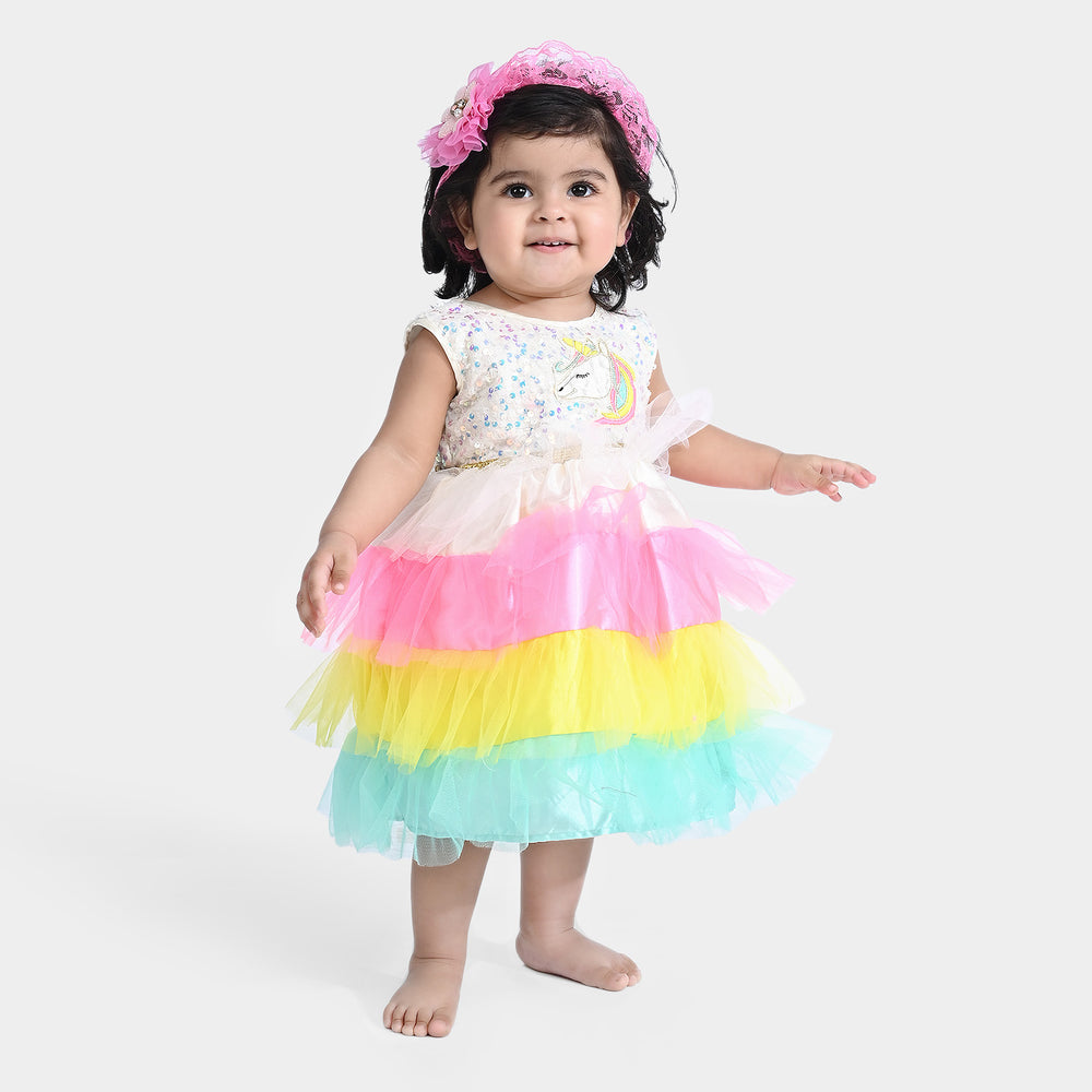 Infant Baby Girls Fancy Frock Multi Layers