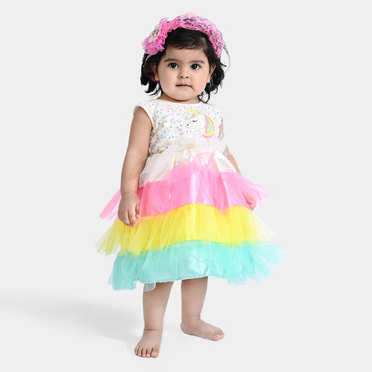 Infant Baby Girls Fancy Frock Multi Layers