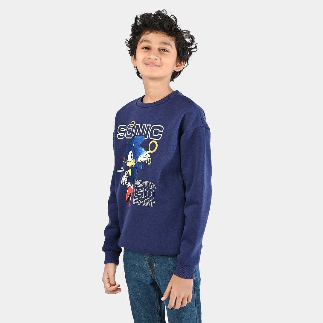 Boys Fleece Sweatshirt Character - Navy Blue