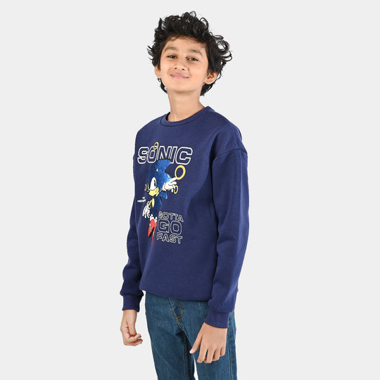 Boys Fleece Sweatshirt Character - Navy Blue