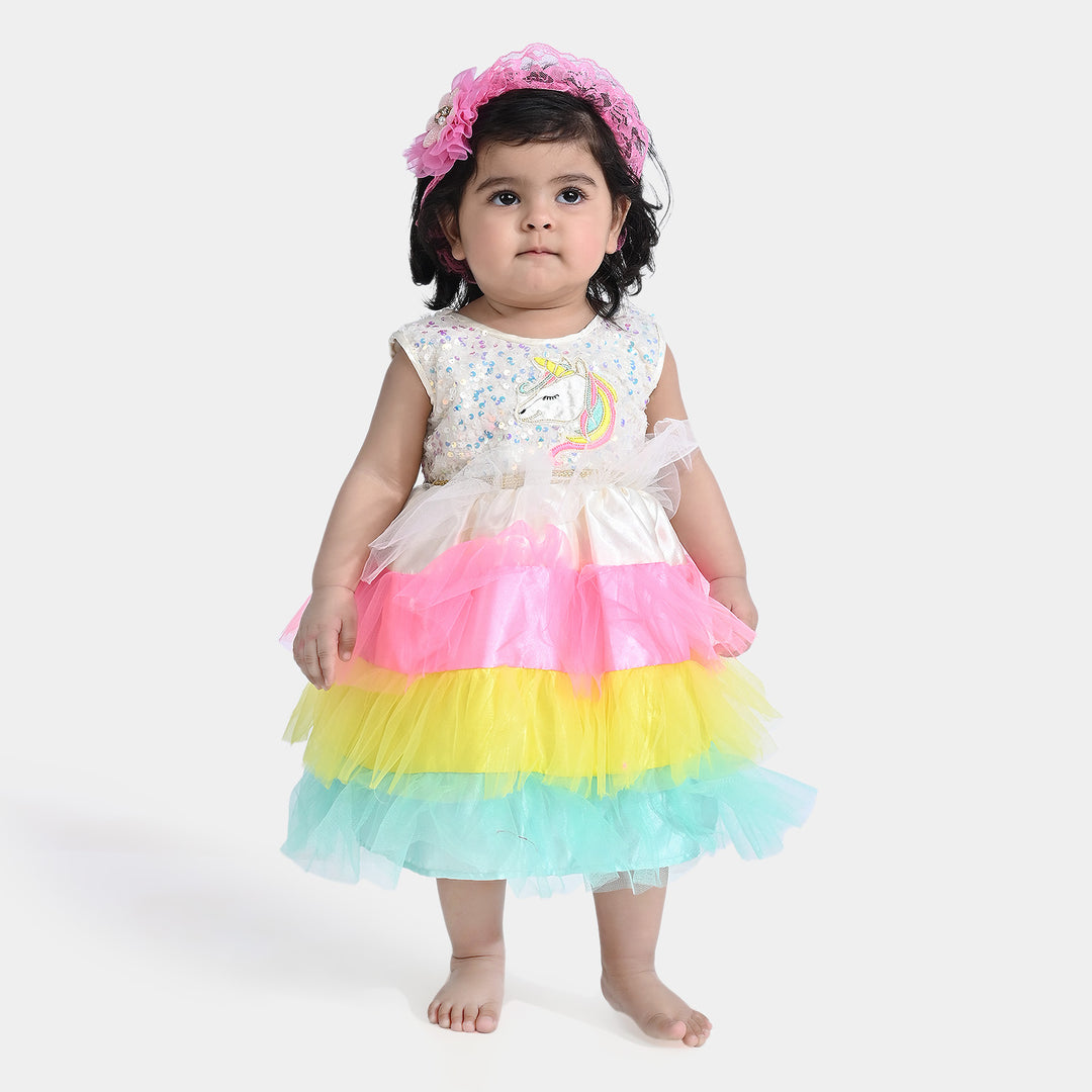 Infant Baby Girls Fancy Frock Multi Layers