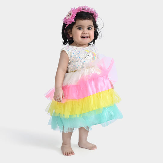 Infant Baby Girls Fancy Frock Multi Layers