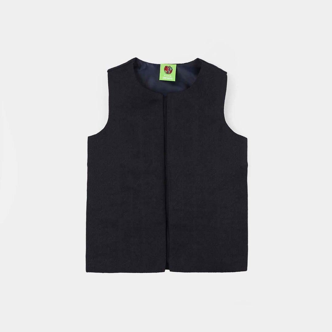 Infant Boys Poly Viscose Waistcoat (Blended)-Blue
