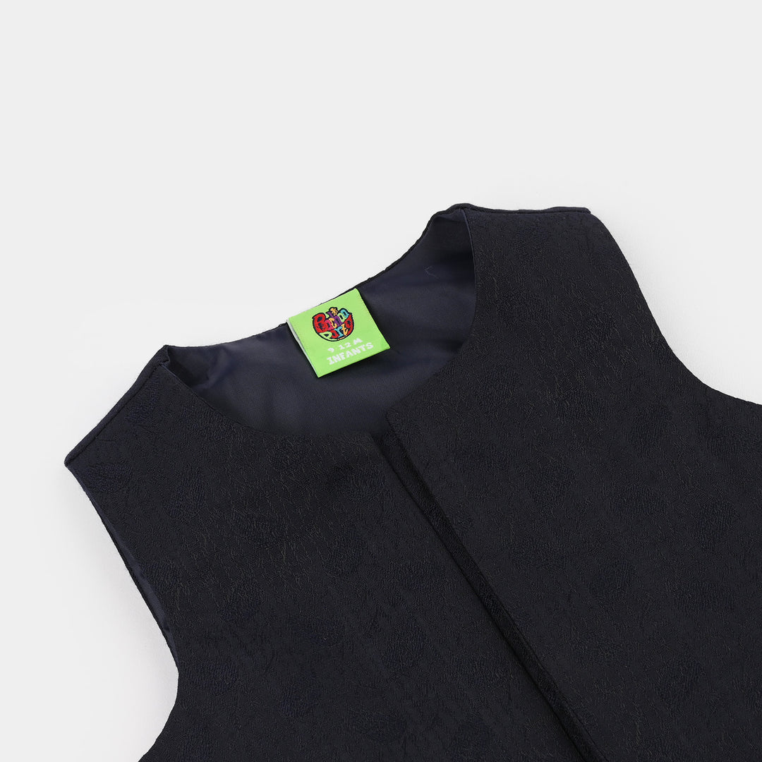 Infant Boys Poly Viscose Waistcoat (Blended)-Blue