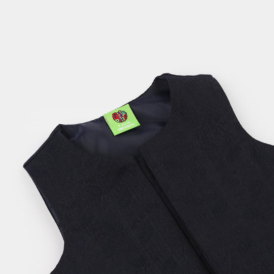Infant Boys Poly Viscose Waistcoat (Blended)-Blue