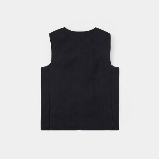 Infant Boys Poly Viscose Waistcoat (Blended)-Blue