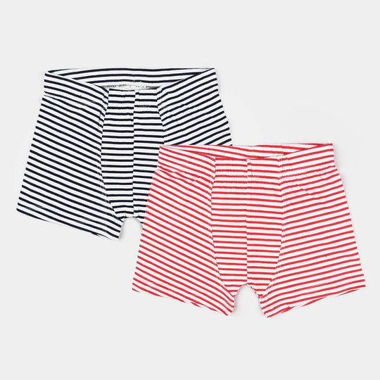 Pack OF 2 Boys Cotton Jersey Boxer Stripes-Blue/Red