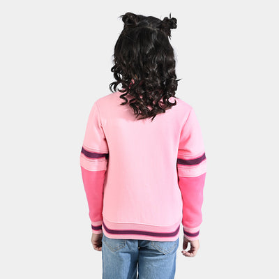 Girls Fleece Knitted Jacket Girls Squad-Candy Pink