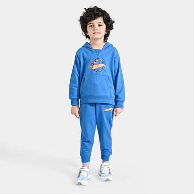 Boys Cotton Terry 2 Piece Suit Hot Wheels-Imp.Blue